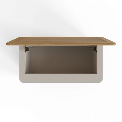 Faire Blanket Box in Dove Grey with Oak Top - Image 5