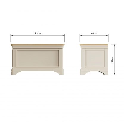 Faire Blanket Box in Putty with Oak Top - Image 7