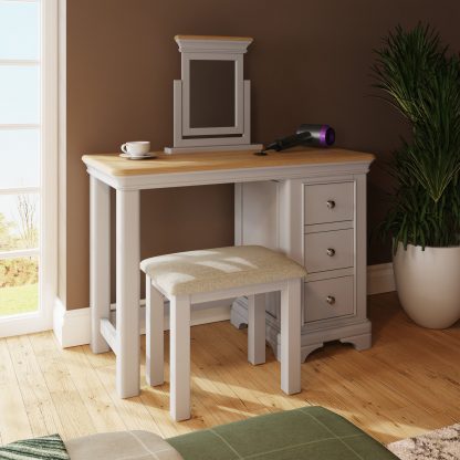 Faire Dressing Table Set in Dove Grey with Oak Top - Image 10
