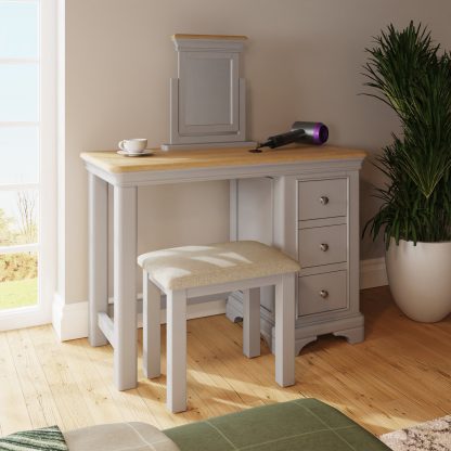 Faire Dressing Table Set in Dove Grey with Oak Top - Image 9