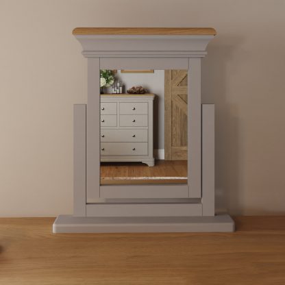 Faire Dressing Table Set in Dove Grey with Oak Top - Image 4