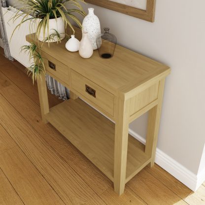 Robus Oak Console Table With Drawers - Image 2