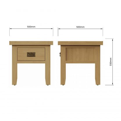 Robus Oak Side/ Lamp Table With Drawer - Image 10