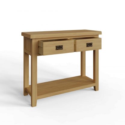 Robus Oak Console Table With Drawers - Image 7