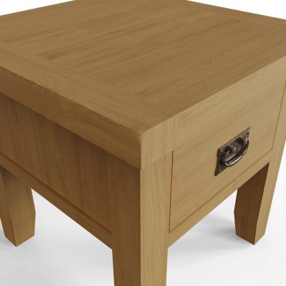 Robus Oak Side/ Lamp Table With Drawer - Image 9