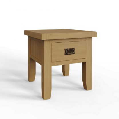 Robus Oak Side/ Lamp Table With Drawer - Image 4