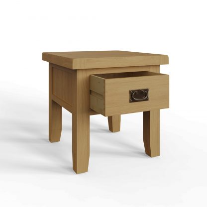 Robus Oak Side/ Lamp Table With Drawer - Image 5