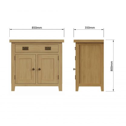 Robus Oak 2 Door 1 Drawer Sideboard - Image 10