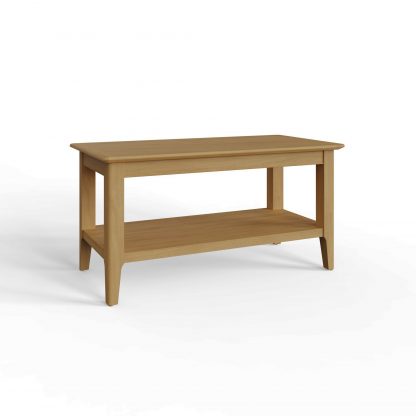 Arvid Oak Two Tier 90cm Coffee Table - Image 5