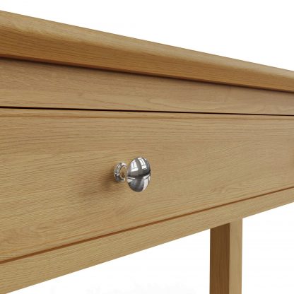 Arvid Oak Console Hallway Table With Drawer - Image 7