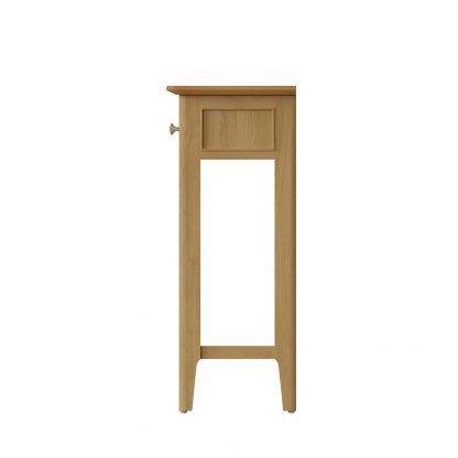 Arvid Oak Console Hallway Table With Drawer - Image 8