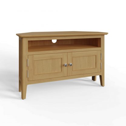 Arvid Oak Assembled Corner TV Unit With 2 Doors - Image 4