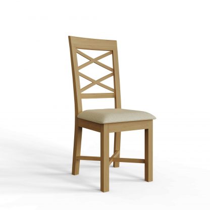 Arvid Assembled Pair Of Oak Cross-Back Dining Chairs - Image 4