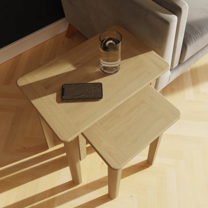 Arvid Oak Assembled Nest Of 2 Tables - Image 2