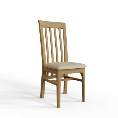 Arvid Assembled Pair Of Oak Slat-Back Dining Chairs - Image 3
