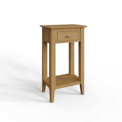 Arvid Oak Assembled Telephone Hall Table - Image 7