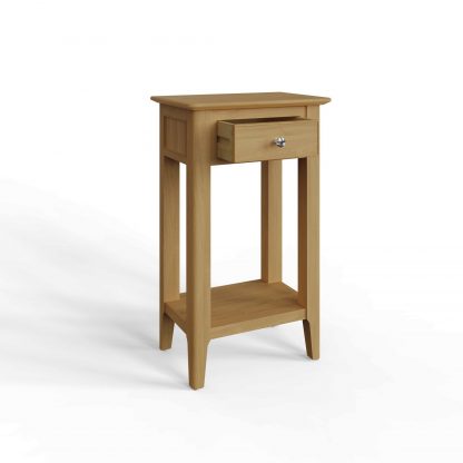Arvid Oak Assembled Telephone Hall Table - Image 8