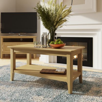 Arvid Oak Two Tier 90cm Coffee Table