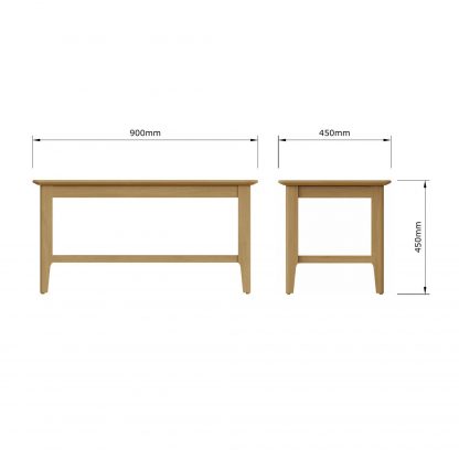 Arvid Oak Two Tier 90cm Coffee Table - Image 8