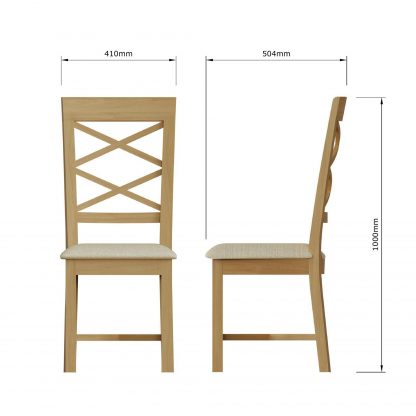 Arvid Assembled Pair Of Oak Cross-Back Dining Chairs - Image 9