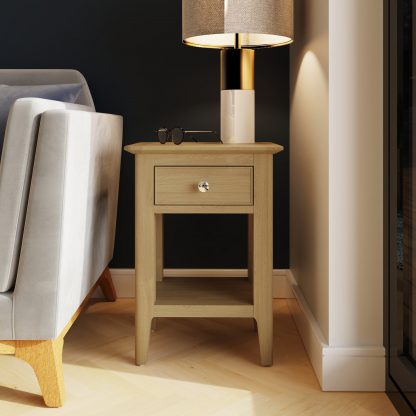 Arvid Oak Assembled Side/ Lamp Table - Image 2