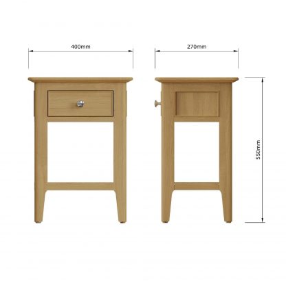 Arvid Oak Assembled Side/ Lamp Table - Image 11