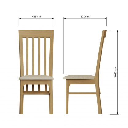 Arvid Assembled Pair Of Oak Slat-Back Dining Chairs - Image 8
