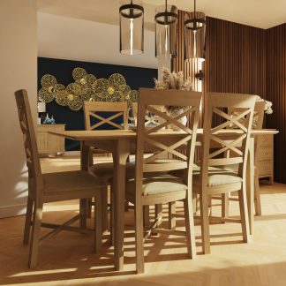 Arvid Oak Butterfly Extending Dining Table