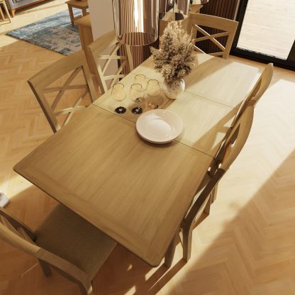 Arvid Oak Butterfly Extending Dining Table - Image 5