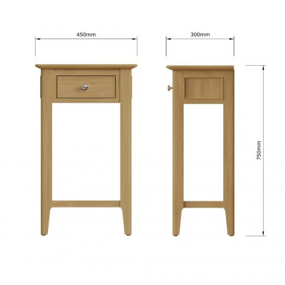 Arvid Oak Assembled Telephone Hall Table - Image 9