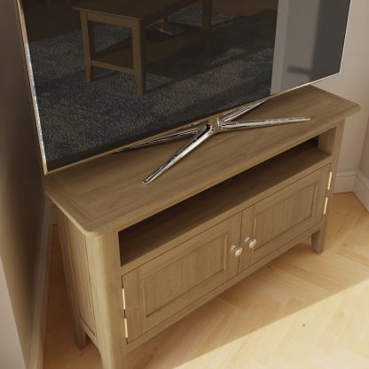 Arvid Oak Assembled Corner TV Unit With 2 Doors - Image 3