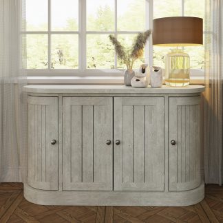 Bowood Reclaimed Pine 4 Door Curved Sideboard