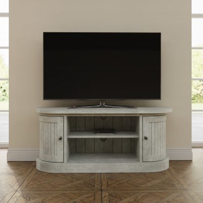 Bowood Reclaimed Pine Curved TV Media Unit - Image 2