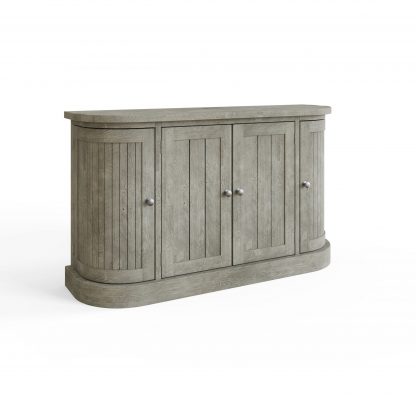 Bowood Reclaimed Pine 4 Door Curved Sideboard - Image 4