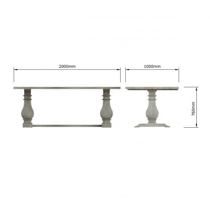 Bowood Reclaimed Pine 2m (6ft6) Dining Table - Image 10