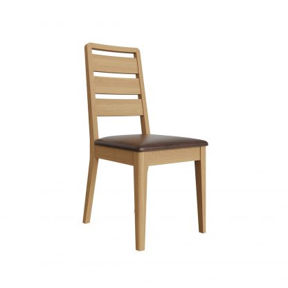 Taberno Ladder Back Pair Dining Chairs - Oak - Image 3