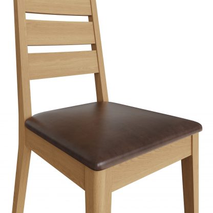 Taberno Ladder Back Pair Dining Chairs - Oak - Image 6