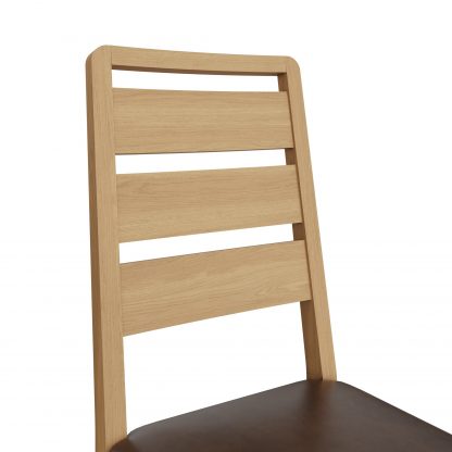 Taberno Ladder Back Pair Dining Chairs - Oak - Image 7