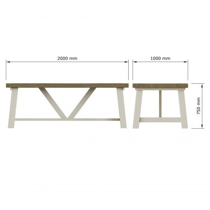 Purbeck 2m Fixed Top Dining Table - Image 8