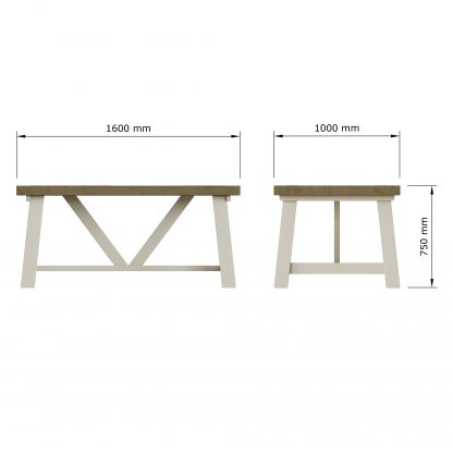 Purbeck 1.6m Fixed Top Dining Table - Image 8