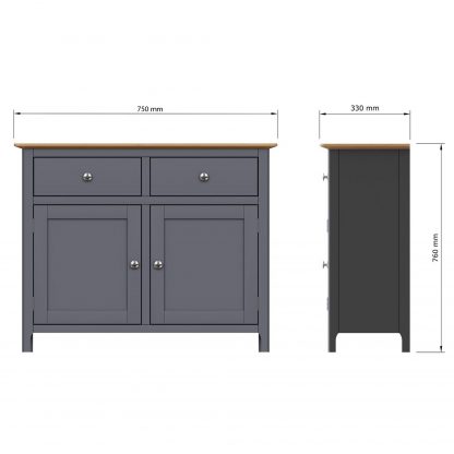 Taberno 2 Door 2 Drawer Sideboard - Graphite - Image 9