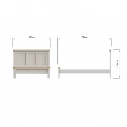 Faire 4ft6 Panel Bed in Dove Grey - Image 2
