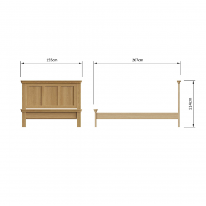 Faire 4ft6 Panel Bed in Classic Oak - Image 2