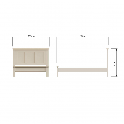 Faire 4ft6 Panel Bed in Putty - Image 2
