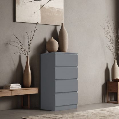 Stora Matt Dark Grey 4 Drawer Chest lifestyle a