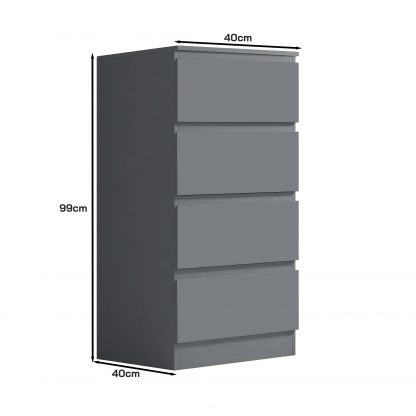Stora Matt Dark Grey 4 Drawer Chest dimensions