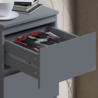 Stora Matt Dark Grey 4 Drawer Chest detail b