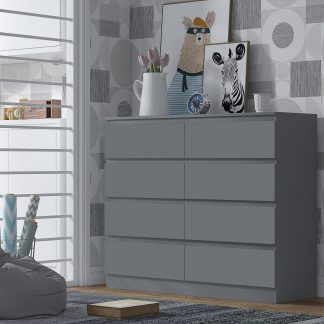 Stora 8 drawer chest matt dark grey lifestyle
