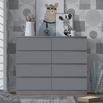 Stora 8 drawer chest matt dark grey lifestyle b