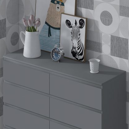 Stora 8 drawer chest matt dark grey top view